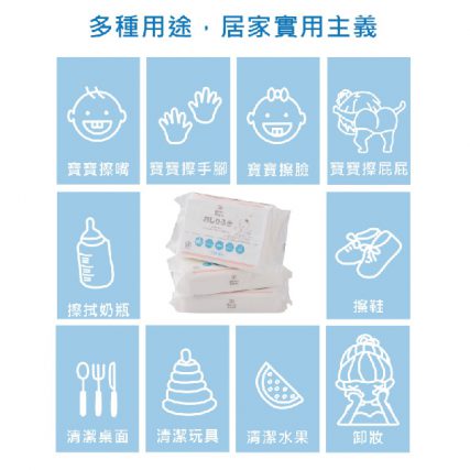 日本 西松屋 Smart Angel 手口用嬰兒濕紙巾 30S x 2