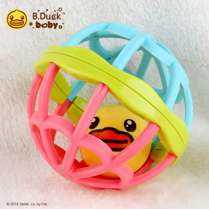 B.Duck 小黃鴨 嬰兒手抓球 嬰兒車玩具 BB車 手推車玩具 軟膠球 軟膠波波