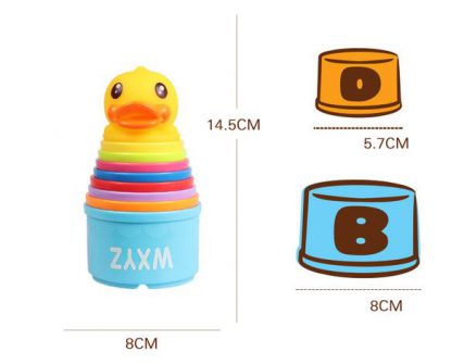 B.Duck 小黃鴨 趣味疊疊樂 嬰兒玩具 嬰兒 益智玩具 積木 疊疊樂 疊疊杯 套杯 層層疊 疊疊杯