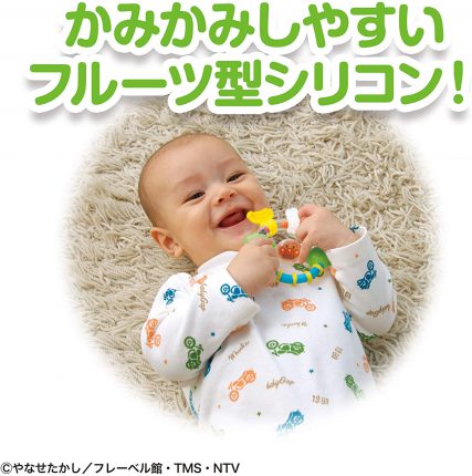日本 麵包超人 嬰兒牙膠手搖鈴