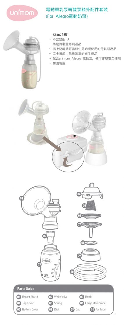 韓國 Unimom 乳泵配件