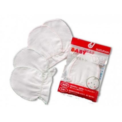 日本 思詩樂 Suzuran 嬰兒保護手套 防刮防抓手套 BB手套手襪 嬰兒手套 2對裝
