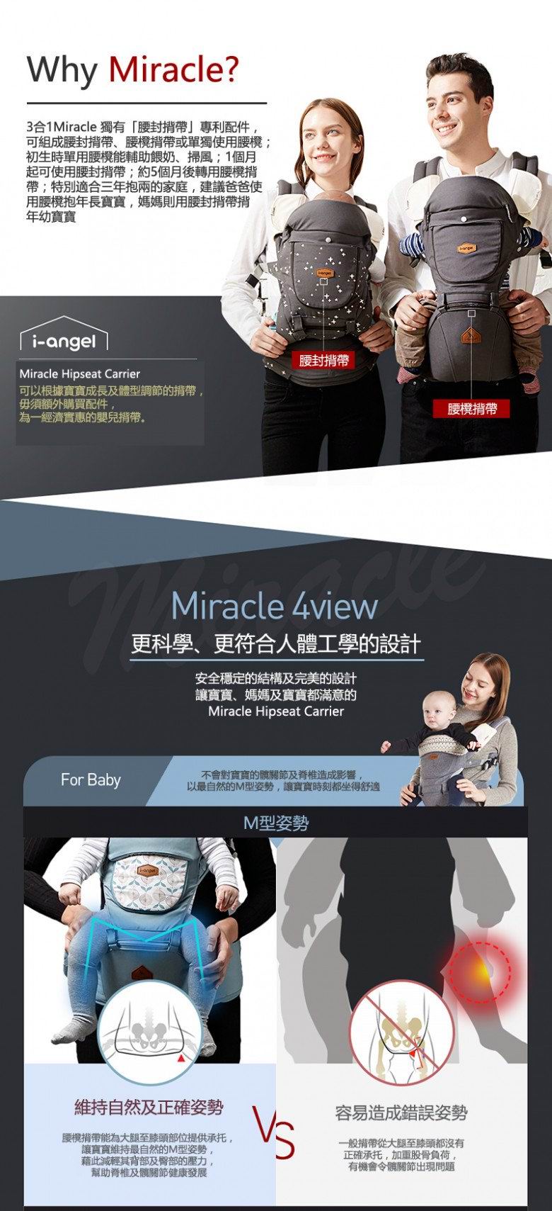 韓國 i-angel 4合1 New Miracle 四季型腰櫈揹帶 [防水外層]