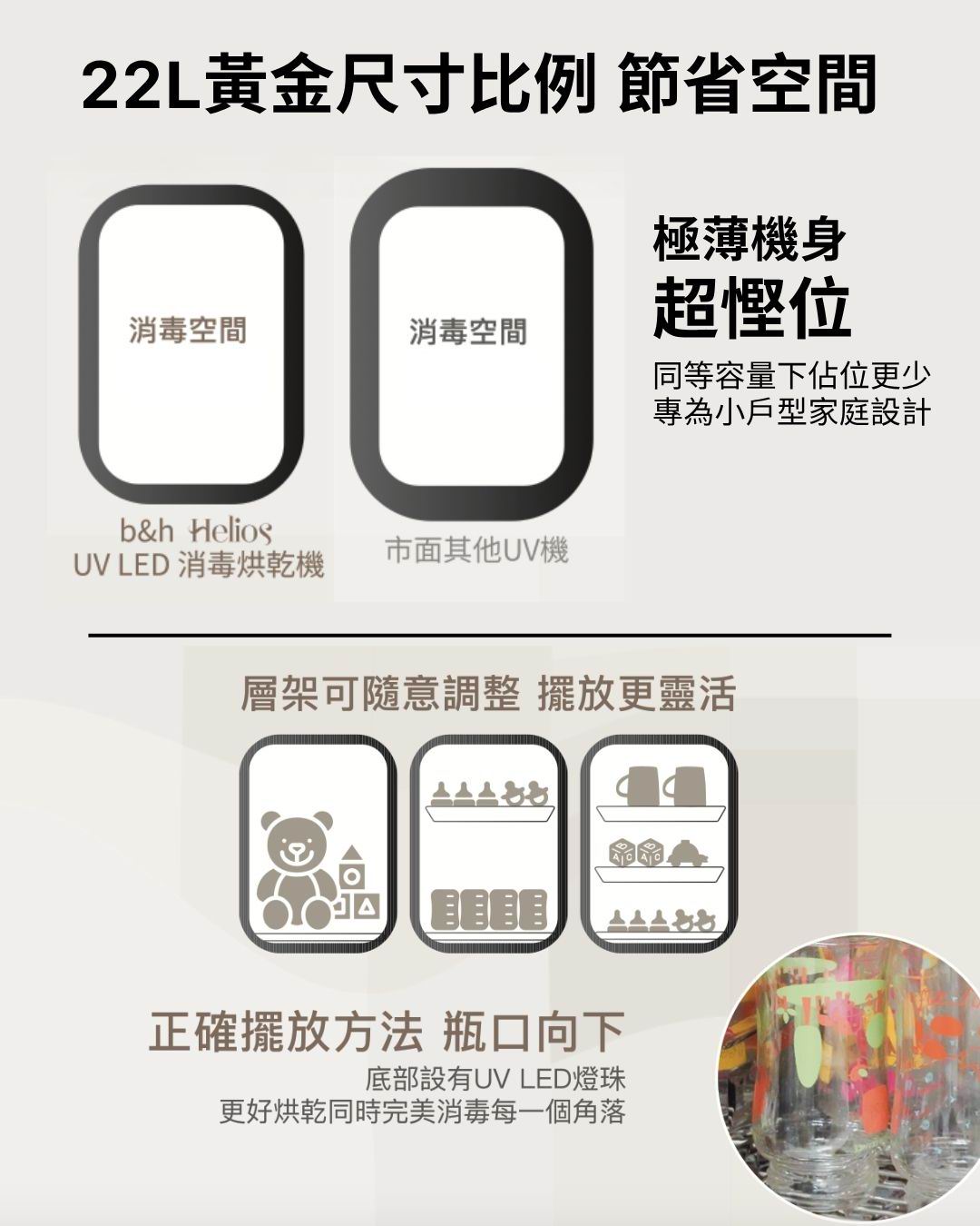 b&h Helios UV LED 消毒烘乾機