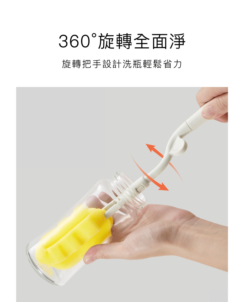 Simba 超柔無垢海綿快拆旋轉奶瓶刷 [海綿奶樽刷]