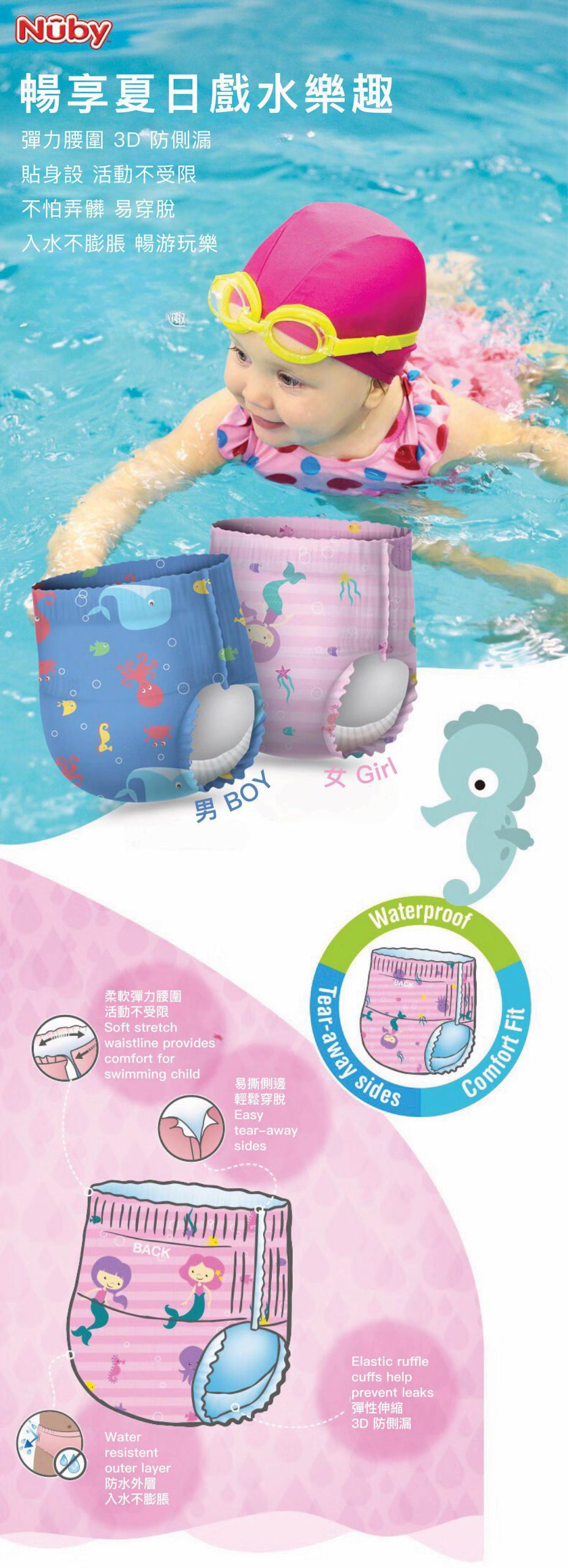Nuby 游泳紙尿片 [3條]