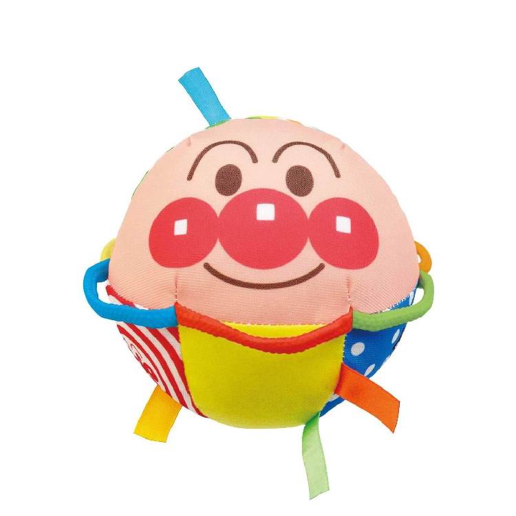 日本正版萬代 Anpanman 麵包超人嬰兒能抓能滾布偶球全貌