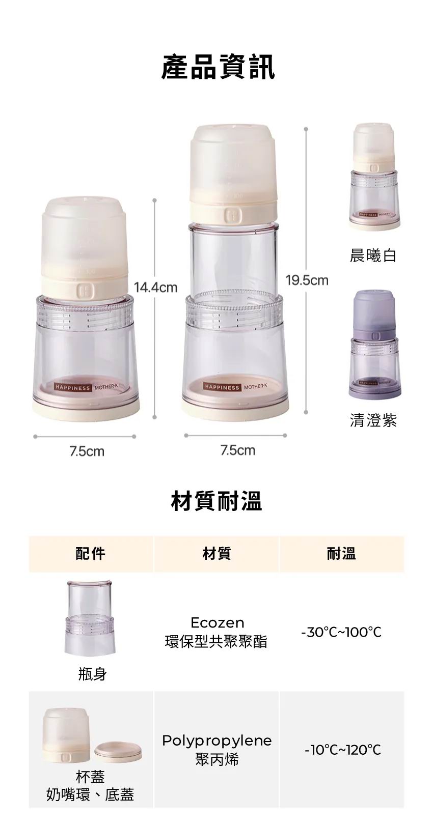 韓國 Mother-K Ecozen 旋轉伸縮式免沖洗奶瓶 (不含奶嘴) |旅行拋棄式奶樽 香港免洗奶瓶推薦