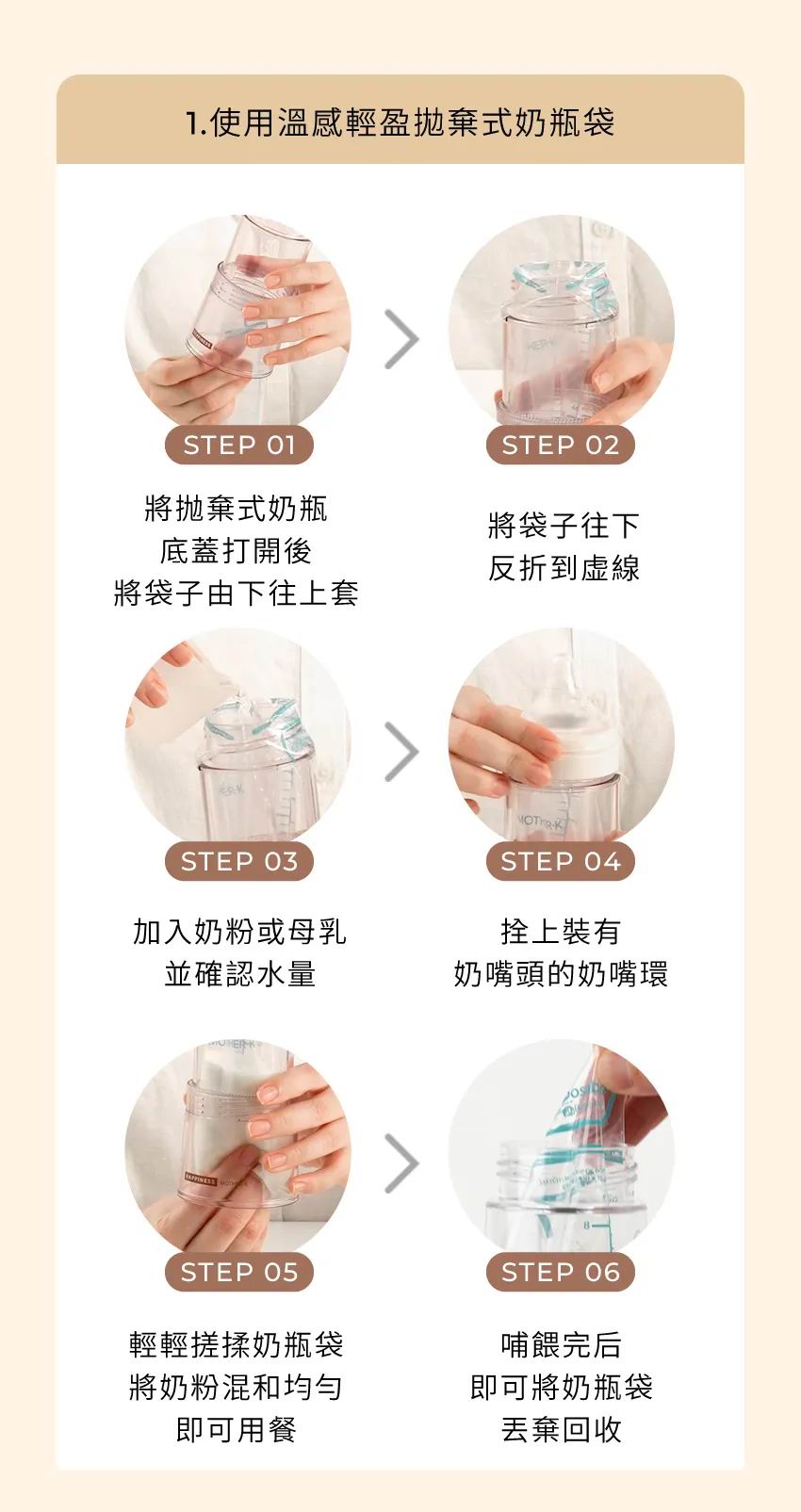 韓國 Mother-K Ecozen 旋轉伸縮式免沖洗奶瓶 (不含奶嘴) |旅行拋棄式奶樽 香港免洗奶瓶推薦