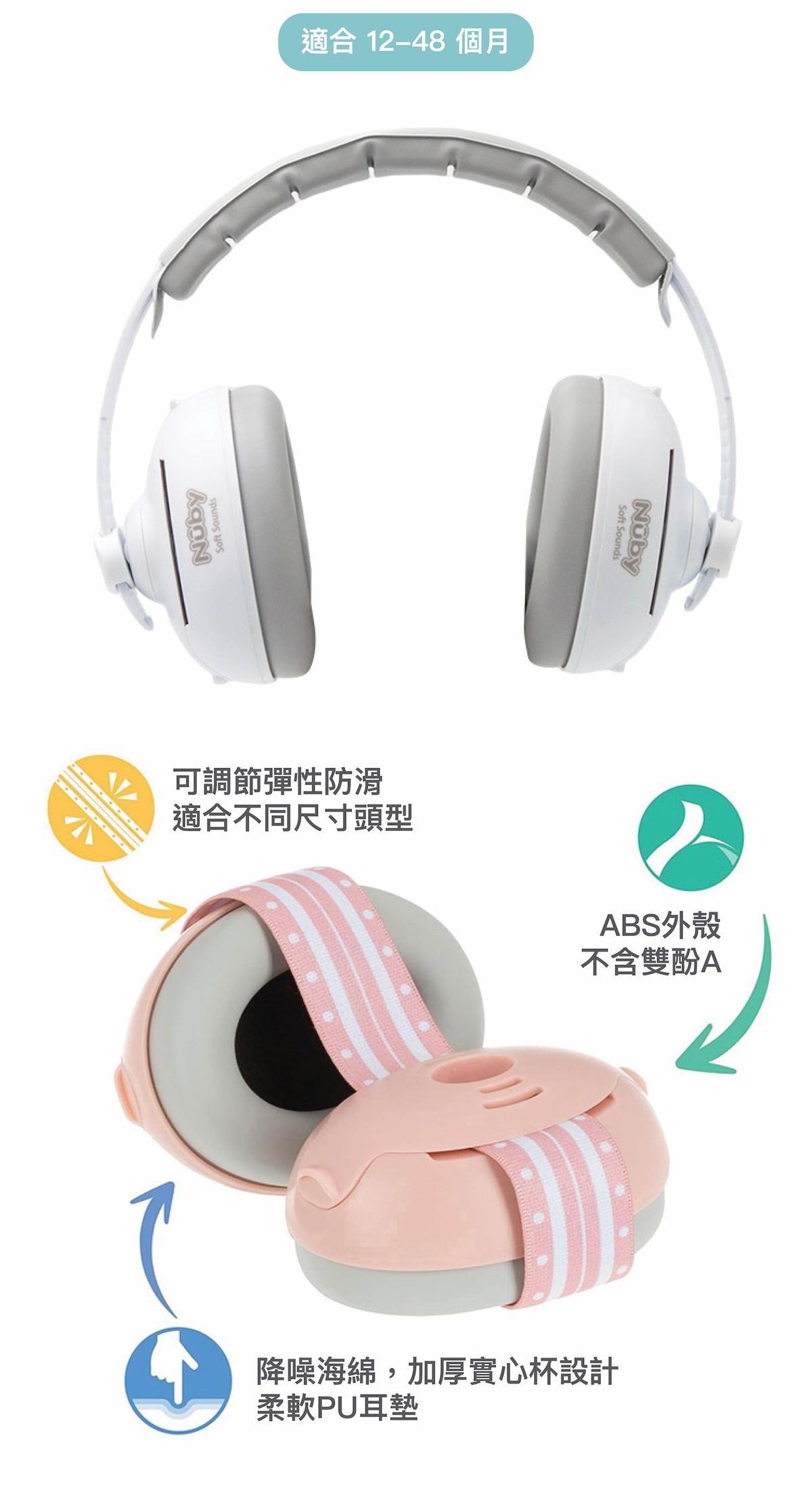 美國 Nuby Soft Sounds 2-in-1 嬰幼兒隔音降噪耳罩 (防噪音護耳罩) | 香港正貨