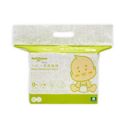 SoftTouch 嬰兒專用清潔棉 150枚入 乾濕兩用防敏純棉片