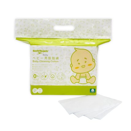SoftTouch 嬰兒專用清潔棉 150枚入 乾濕兩用防敏純棉片