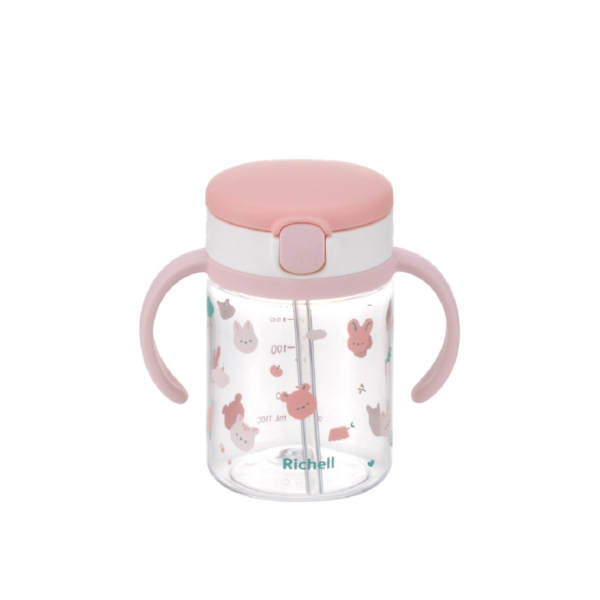 Richell AQ KN 吸管杯 200ml 粉紅 Light Pink (SKU: 206808)